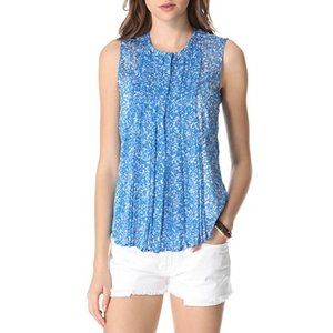 DVF Israel Fleck Blue  Pleated Top